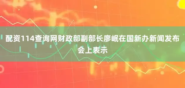 配资114查询网财政部副部长廖岷在国新办新闻发布会上表示